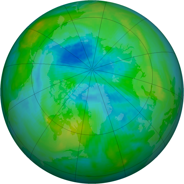 Arctic ozone map for 06 September 1991